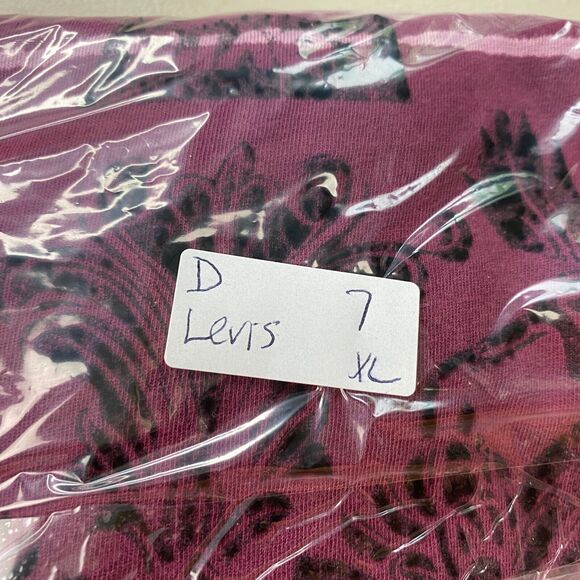 Levis T-Shirt Mens XL Bleach Out Stripe Eagle Graphic Purple Short Sleeve Crew - Picture 10 of 10